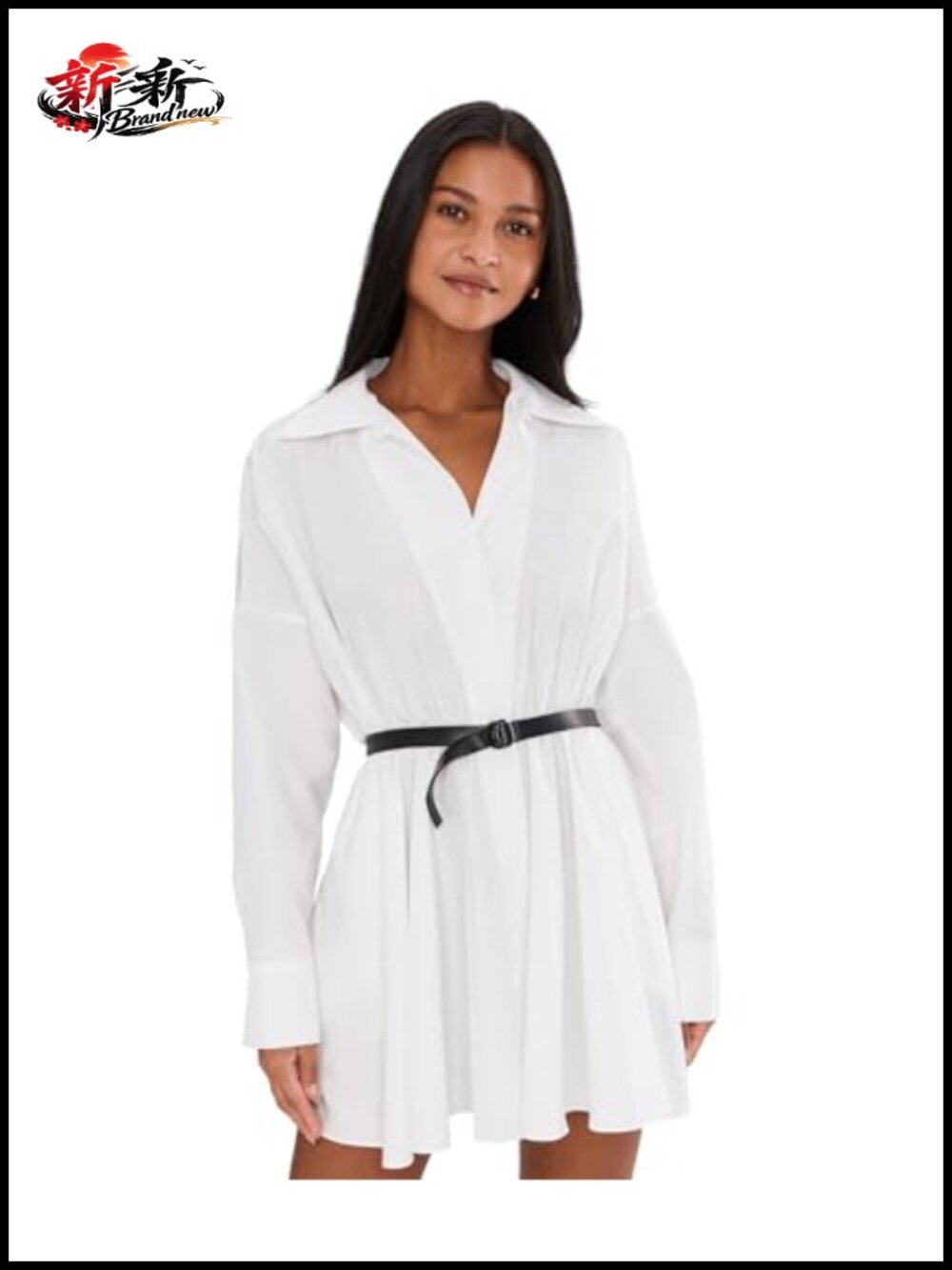 Norma Kamali Oversized Boyfriend Shirt Dress Mini Flared Sleeveless